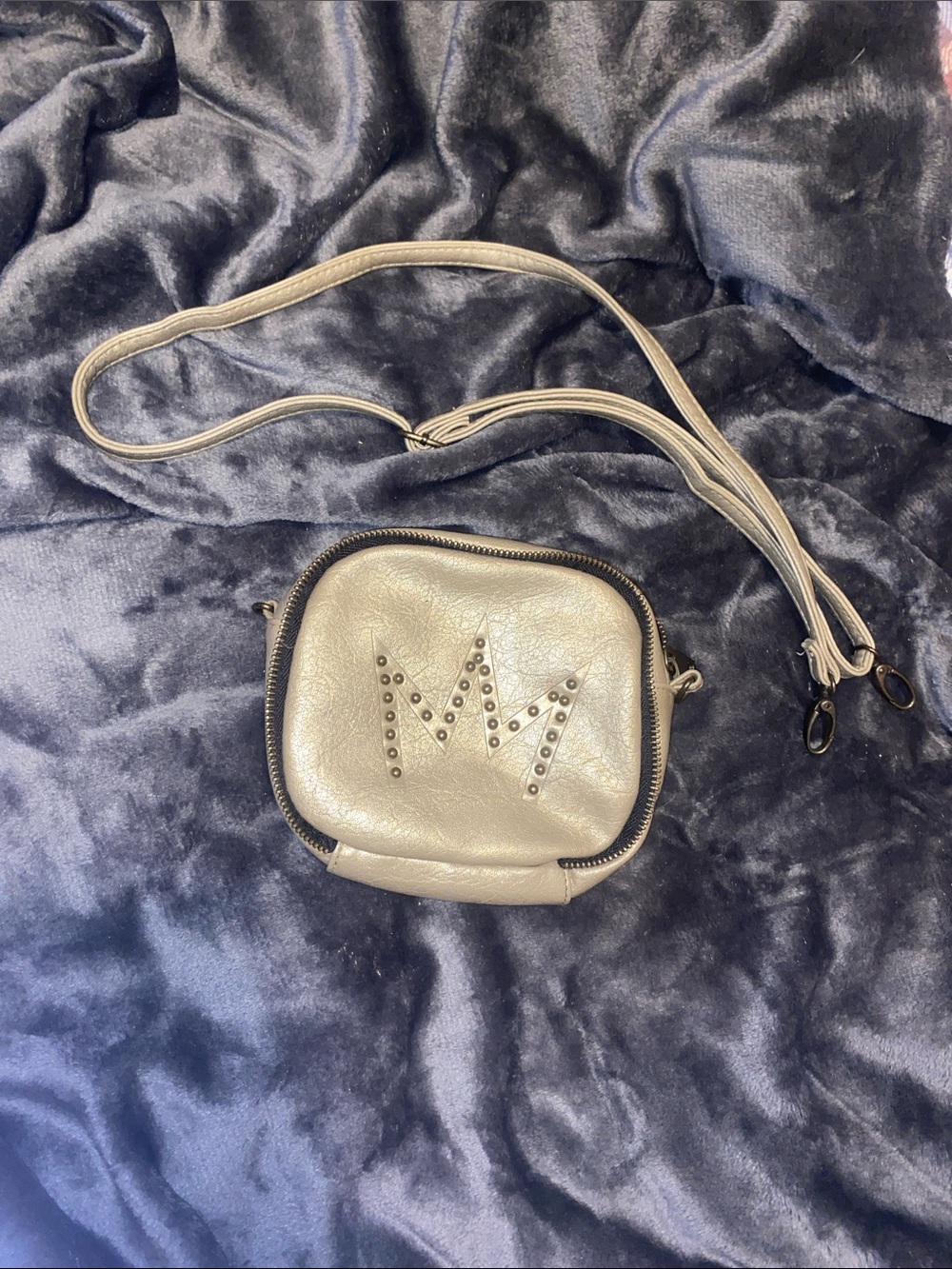 Nicki Minaj Metallic Silver Studded Crown Mini Crossbody